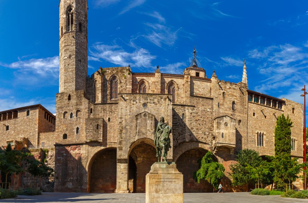 Statue of Roman Berenguer III in the Gothic Quarter in Barcelona