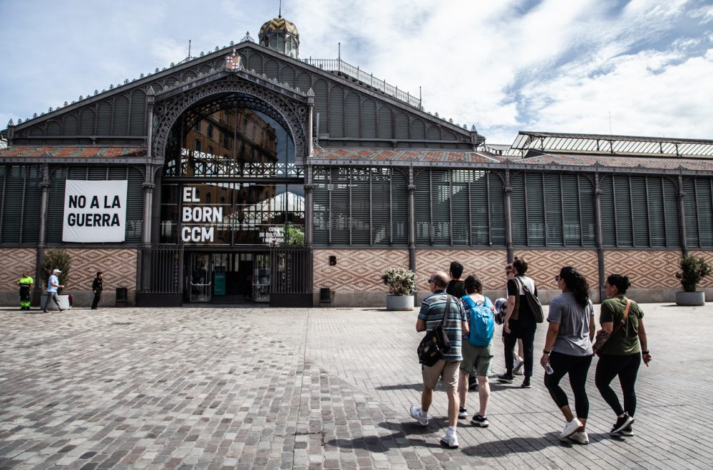 Walking towards Mercat del Born on Barcelona guided tour