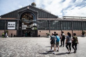 Walking towards Mercat del Born on Barcelona guided tour