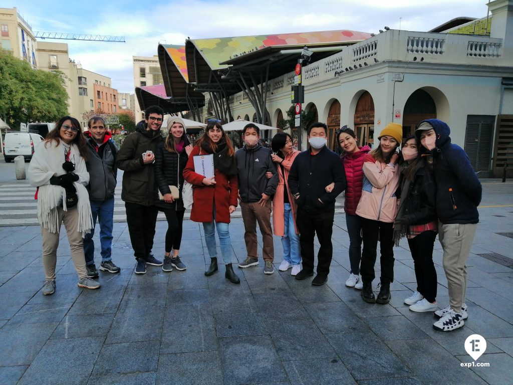 Group photo Barcelona Markets Tour on 9 December 2021 with Cristina