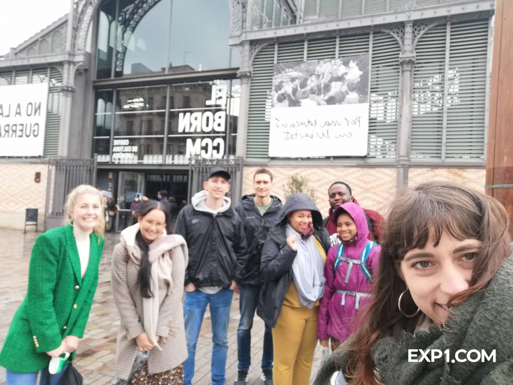 Group photo Barcelona Ancient Markets Walking Tour on 9 March 2022 with Cristina