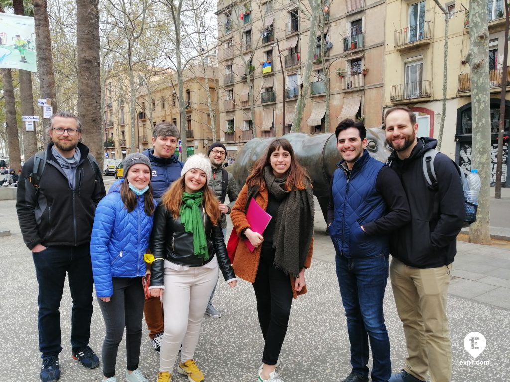 Group photo Raval Walking Tour on 24 March 2022 with Cristina