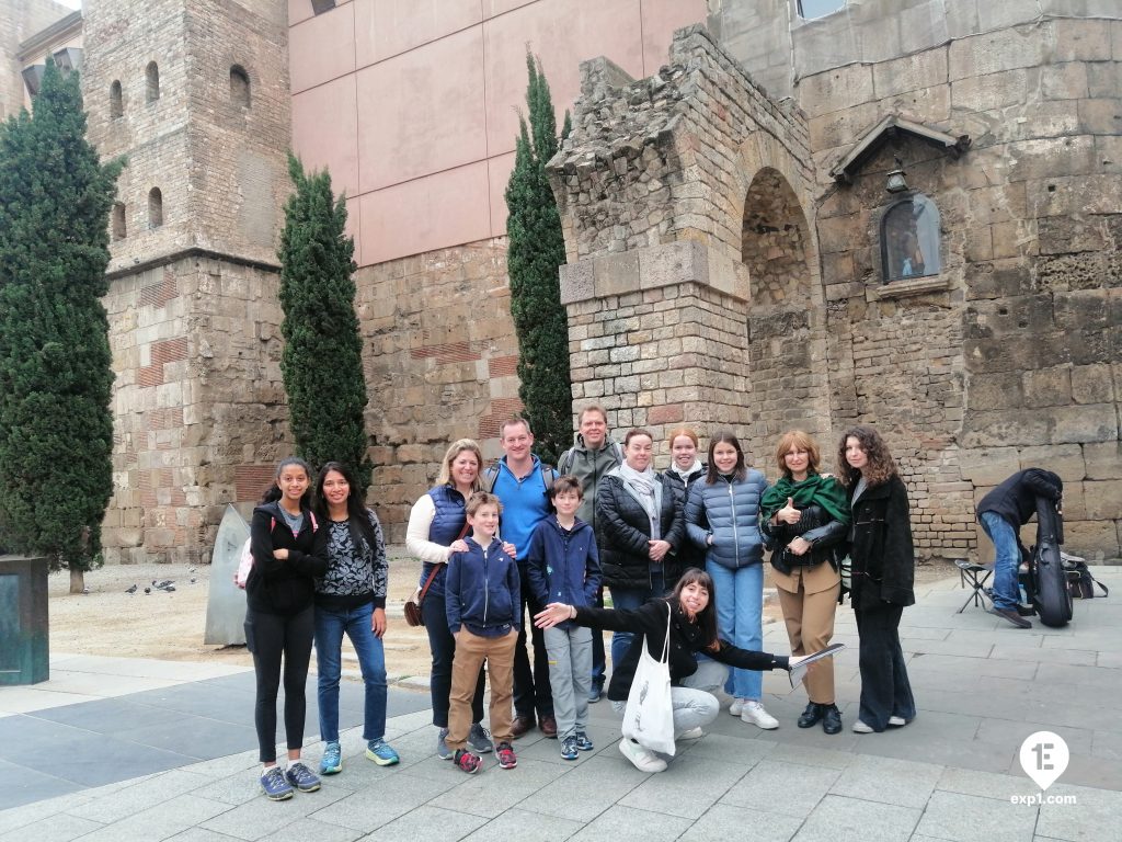 Group photo Barcelona Ancient Markets Walking Tour on 12 April 2022 with Cristina