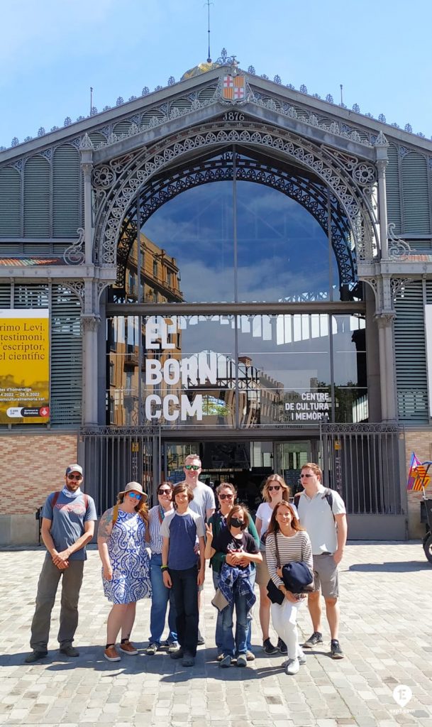 Group photo Barcelona Ancient Markets Walking Tour on 7 May 2022 with Marta