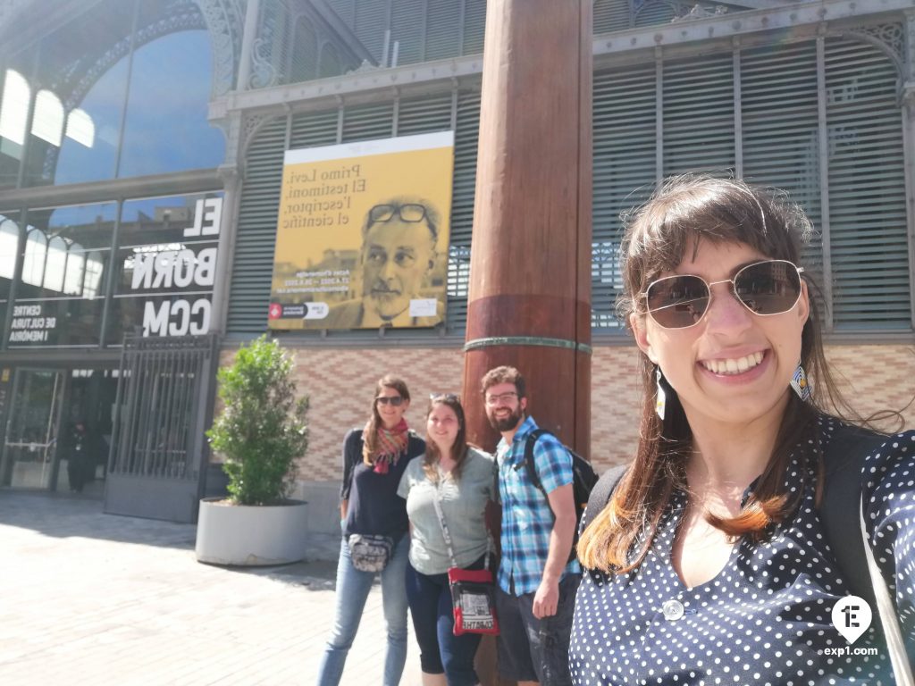 Group photo Barcelona Ancient Markets Walking Tour on 12 May 2022 with Cristina