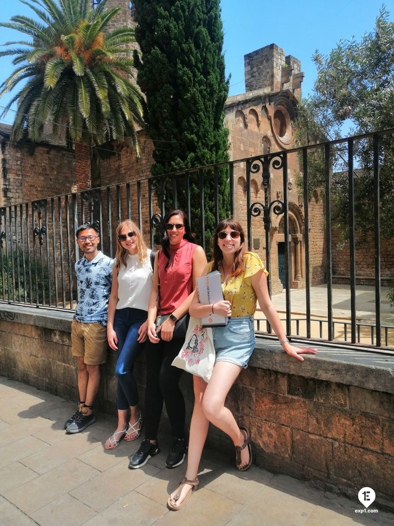 Group photo Barcelona Ancient Markets Walking Tour on 17 May 2022 with Cristina