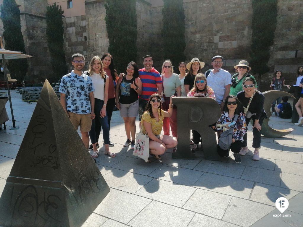 Group photo Barcelona Ancient Markets Walking Tour on 17 May 2022 with Cristina