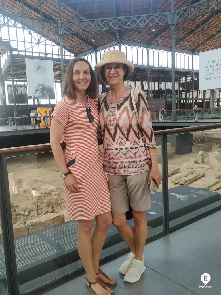 Group photo Barcelona Ancient Markets Walking Tour on 7 June 2022 with Marta