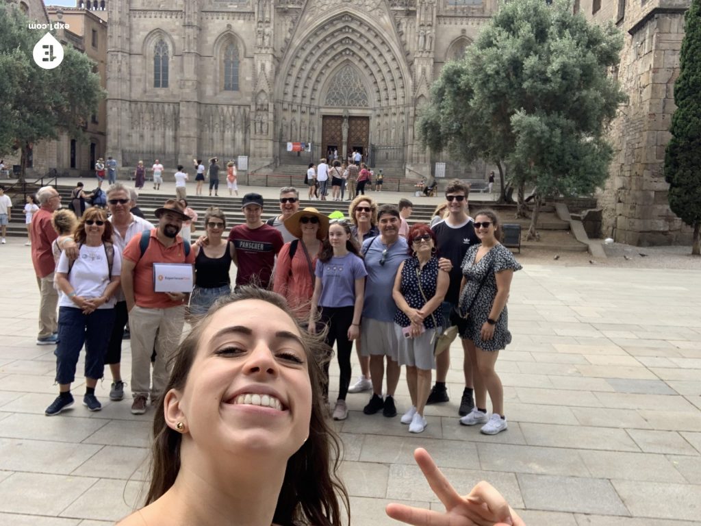 Group photo Barcelona Ancient Markets Walking Tour on 23 June 2022 with Alberto