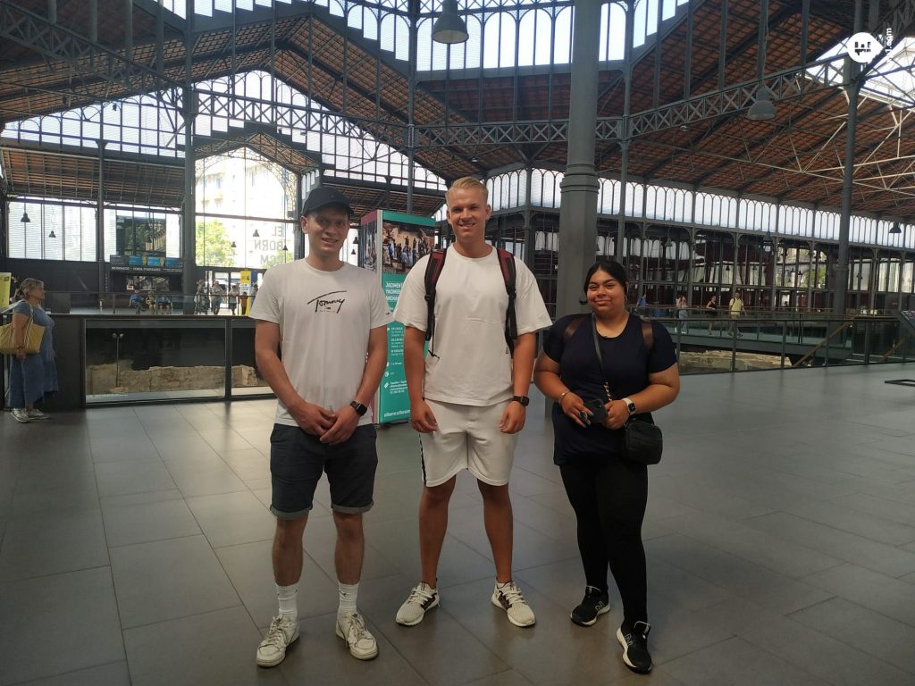 Group photo Barcelona Ancient Markets Walking Tour on 21 July 2022 with Marta