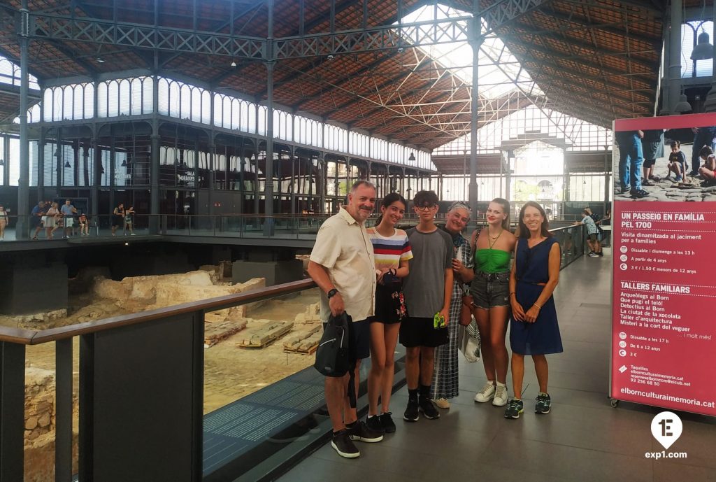 Group photo Barcelona Ancient Markets Walking Tour on 22 July 2022 with Marta