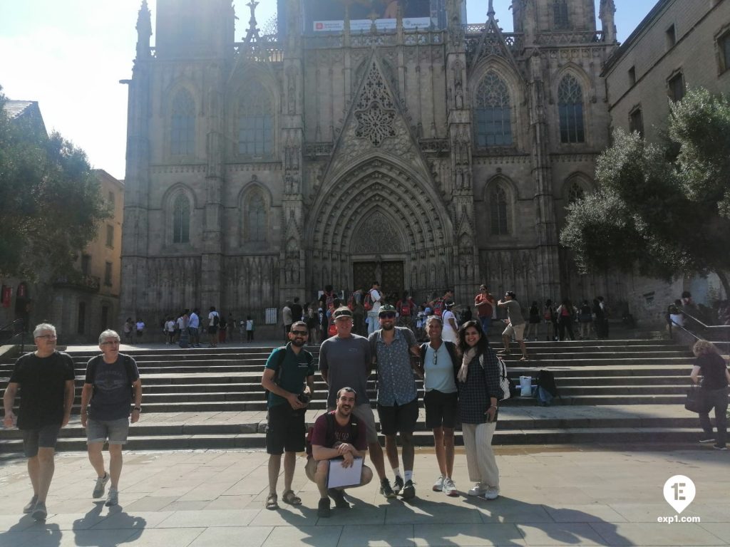 Group photo Barcelona Ancient Markets Walking Tour on 28 July 2022 with Pol