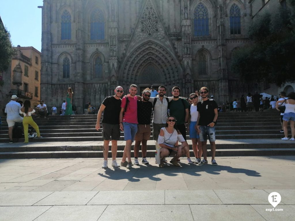 Group photo Barcelona Ancient Markets Walking Tour on 10 August 2022 with Cristina