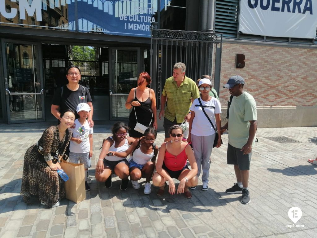 Group photo Barcelona Ancient Markets Walking Tour on 12 August 2022 with Cristina