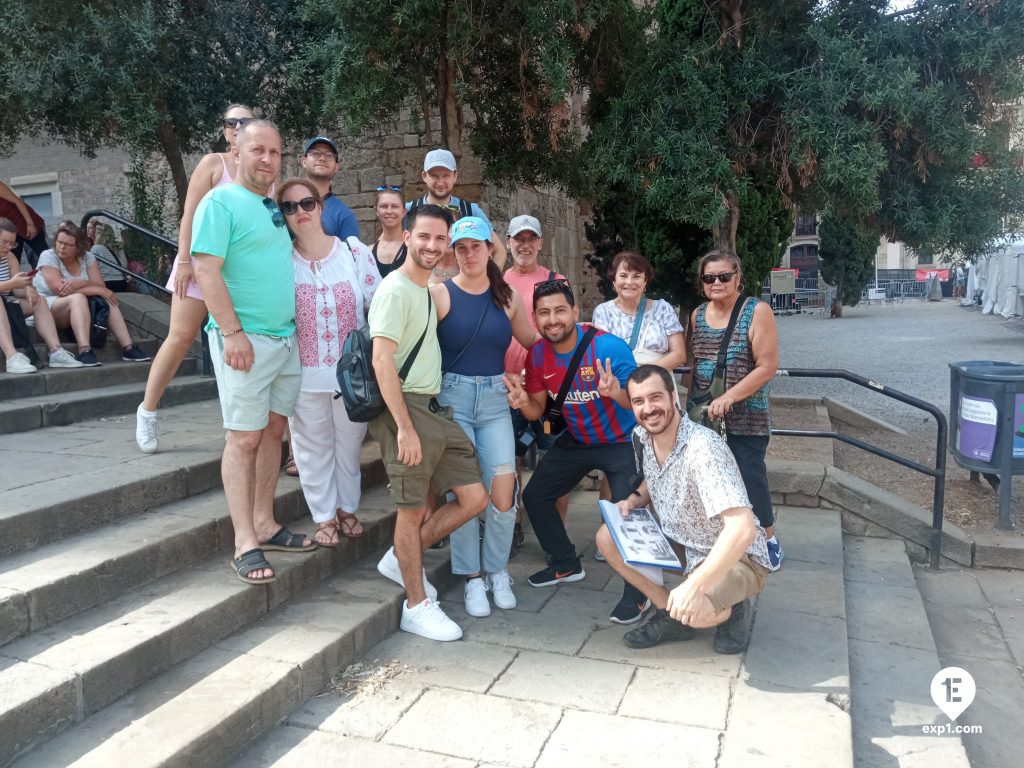 Group photo Barcelona Ancient Markets Walking Tour on 13 August 2022 with Pol