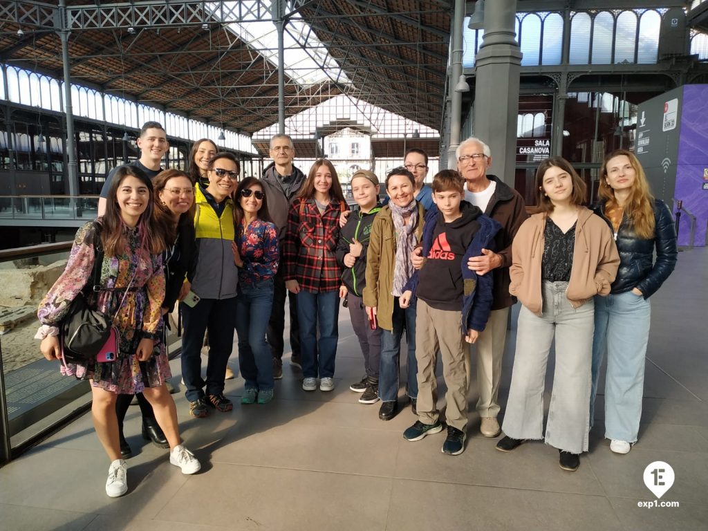 Group photo Barcelona Ancient Markets Walking Tour on 5 November 2022 with Marta