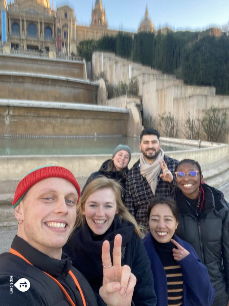 Group photo Montjuic Tour on 21 January 2023 with Eoghan