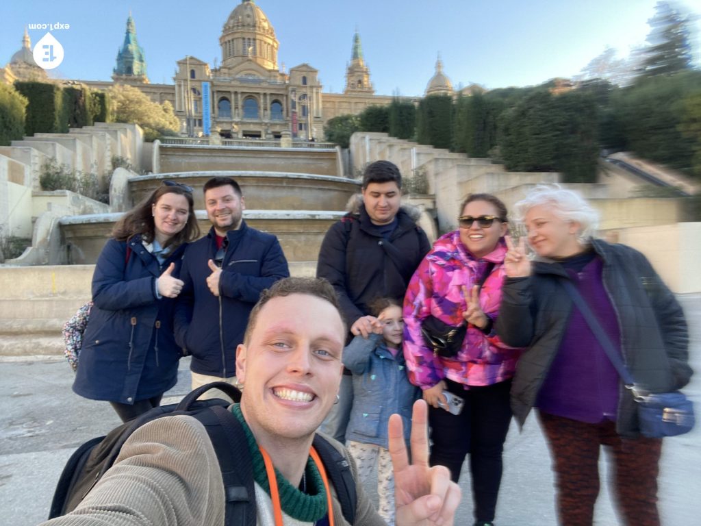 Group photo Montjuic Tour on 25 January 2023 with Eoghan