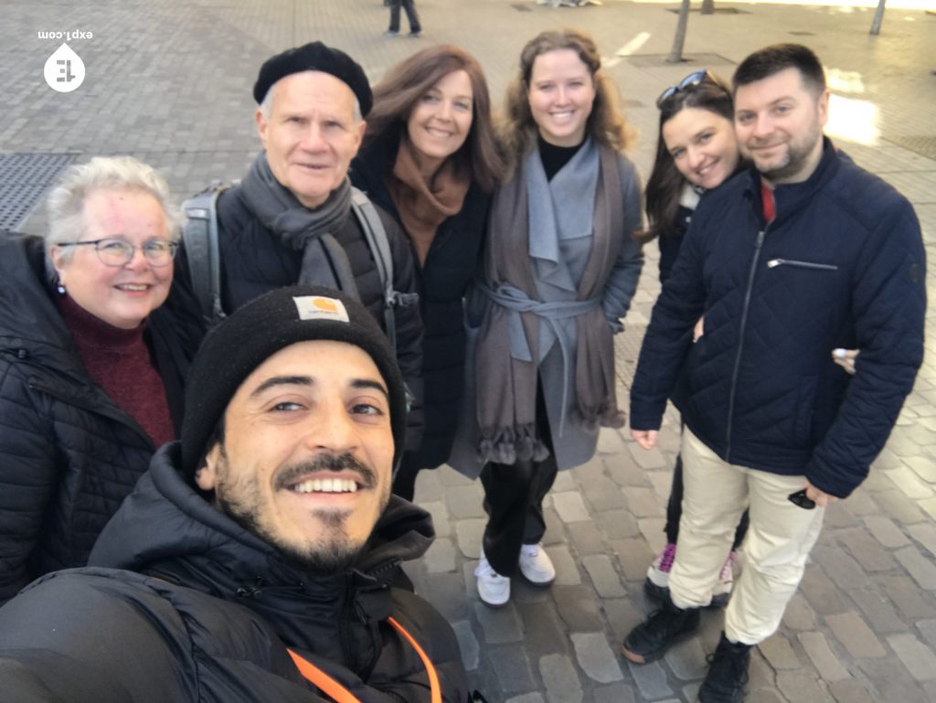 Group photo Barcelona Ancient Markets Walking Tour on 25 January 2023 with Carlos