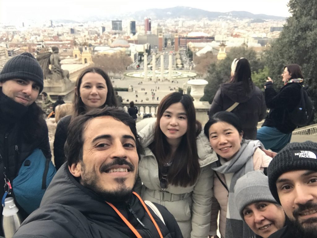 Group photo Montjuic Tour on 28 January 2023 with Carlos