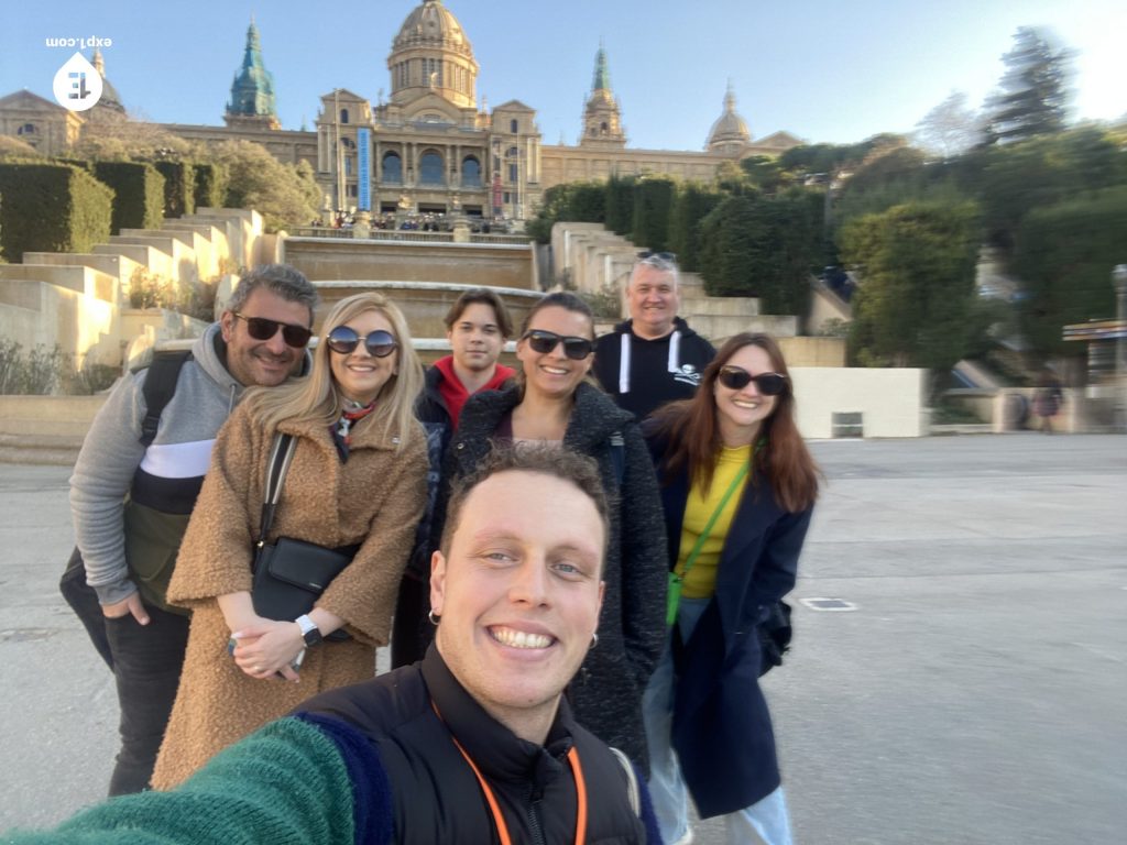 Group photo Montjuic Tour on 11 February 2023 with Eoghan