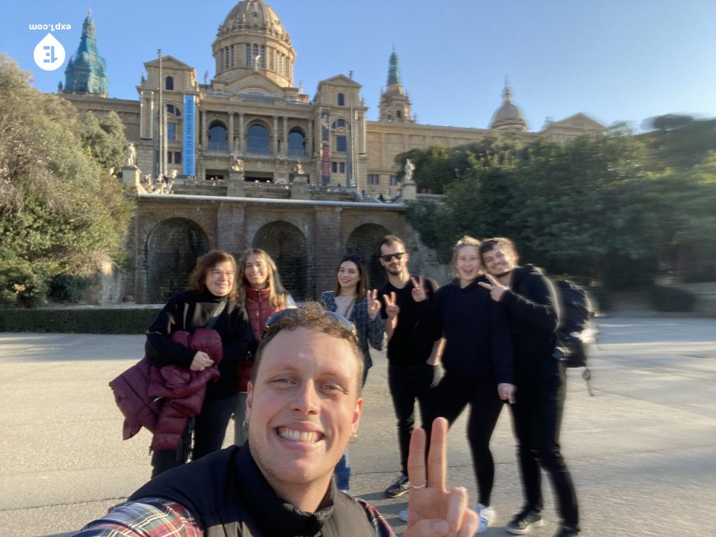 Group photo Montjuic Tour on 17 February 2023 with Eoghan