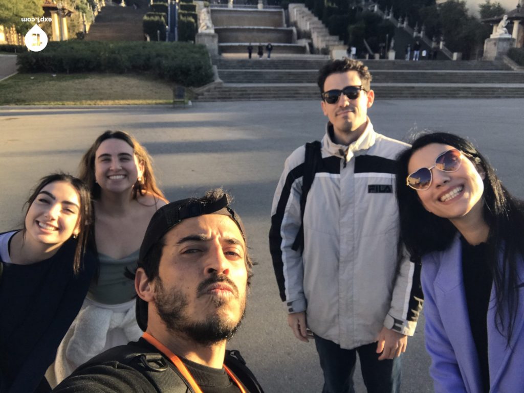 Group photo Montjuic Tour on 3 February 2023 with Carlos