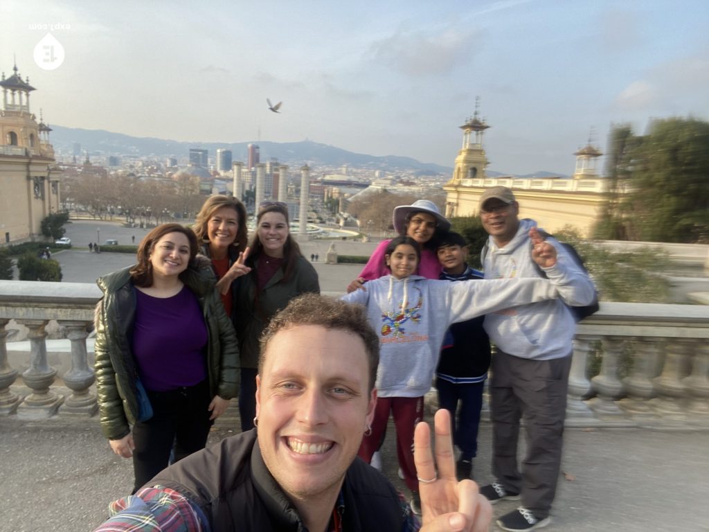 Group photo Montjuic Tour on 22 February 2023 with Eoghan