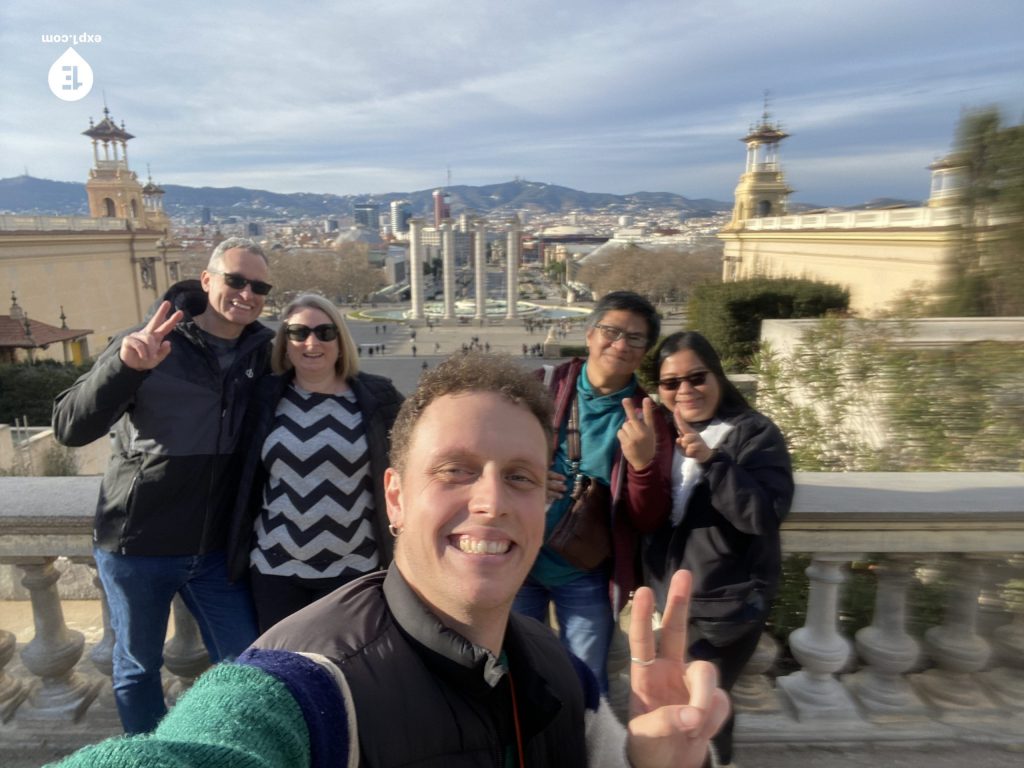 Group photo Montjuic Tour on 25 February 2023 with Eoghan