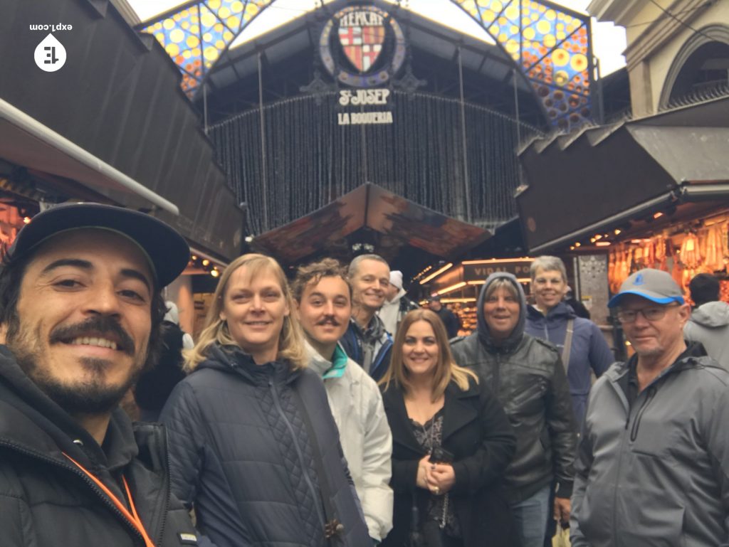 Group photo Barcelona Ancient Markets Walking Tour on 28 February 2023 with Carlos