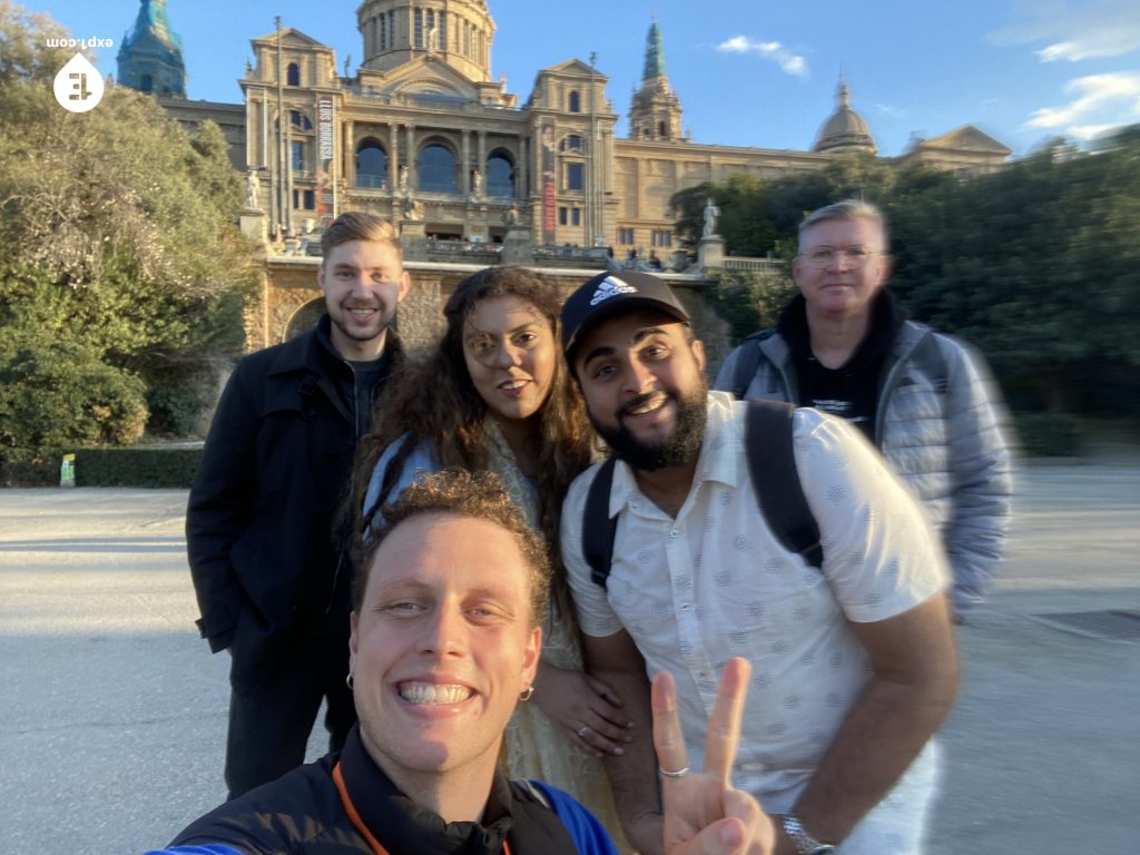 Group photo Montjuic Tour on 7 March 2023 with Eoghan