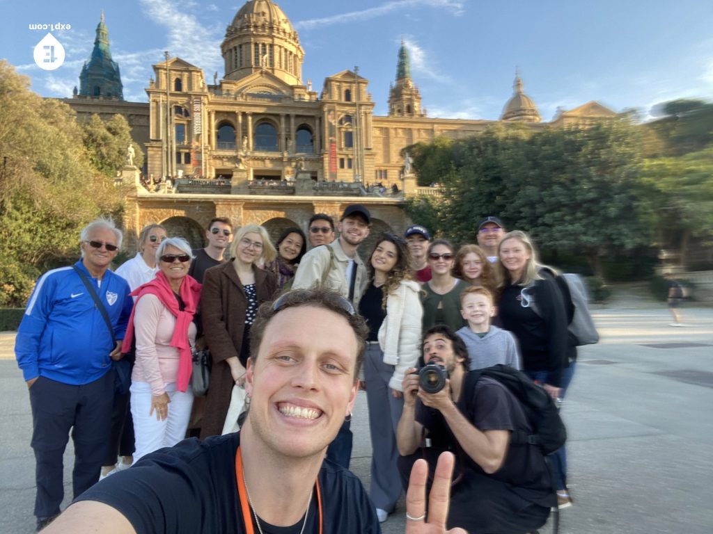 Group photo Montjuic Tour on 13 March 2023 with Eoghan