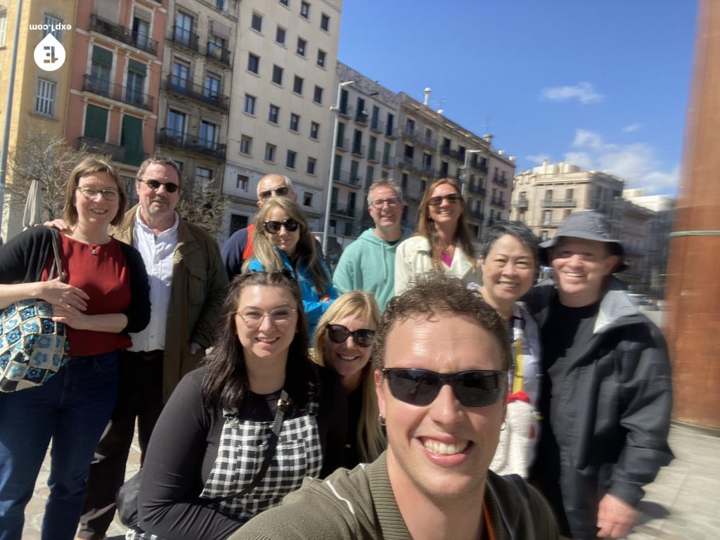 Group photo Barcelona Ancient Markets Walking Tour on 15 March 2023 with Eoghan