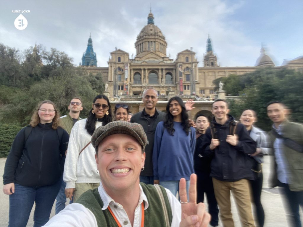 Group photo Montjuic Tour on 19 March 2023 with Eoghan