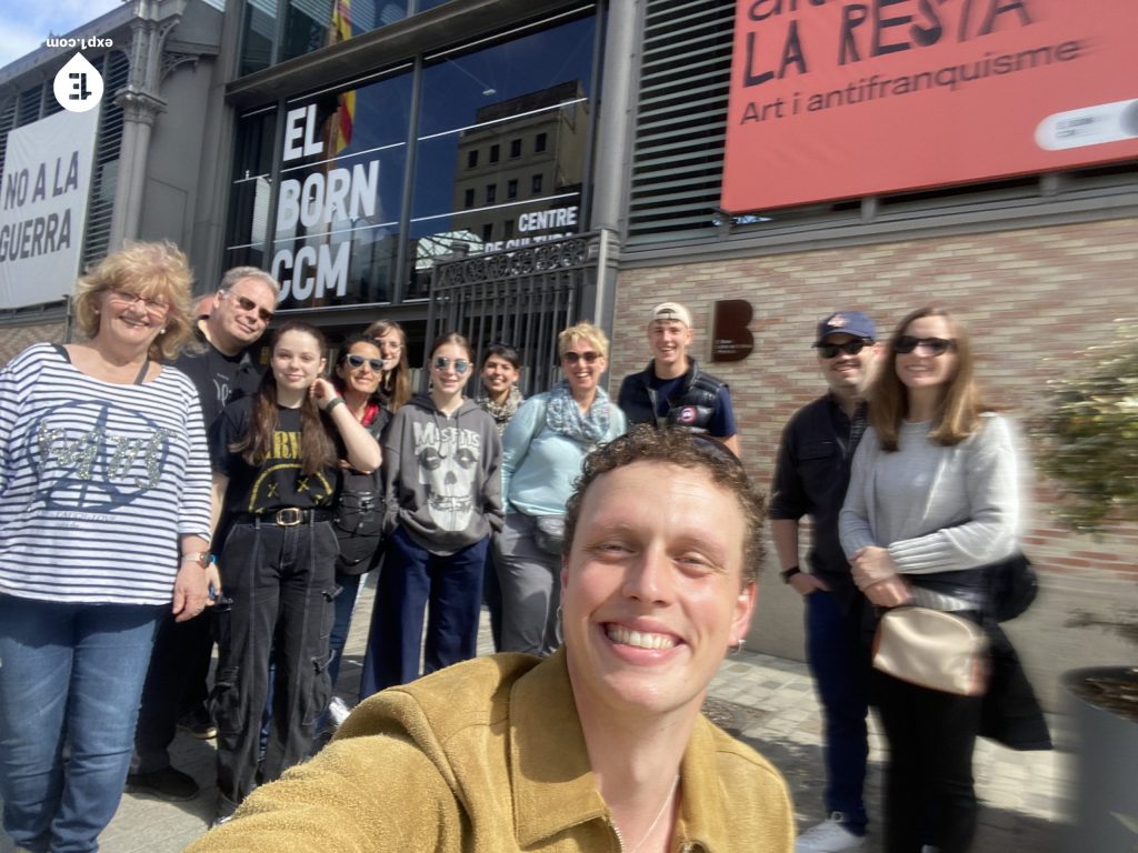 Group photo Barcelona Ancient Markets Walking Tour on 4 April 2023 with Eoghan