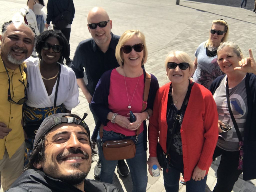 Group photo Barcelona Ancient Markets Walking Tour on 24 March 2023 with Carlos