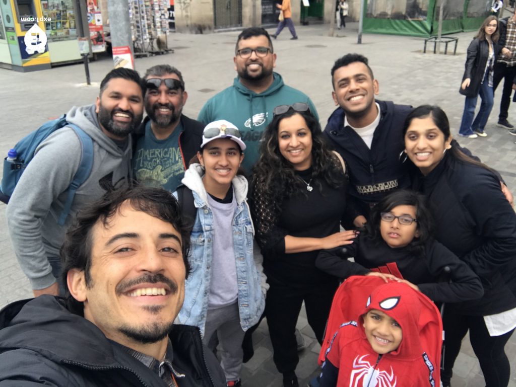 Group photo Barcelona Ancient Markets Walking Tour on 18 March 2023 with Carlos