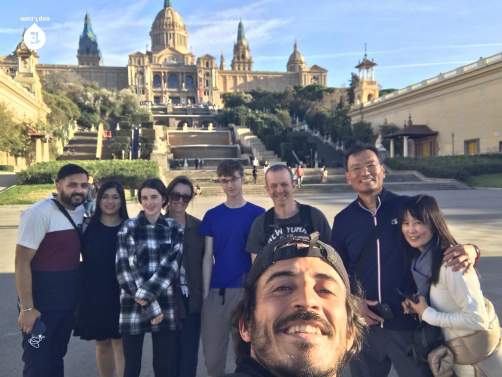 Group photo Montjuïc Walking Tour on 14 March 2023 with Carlos