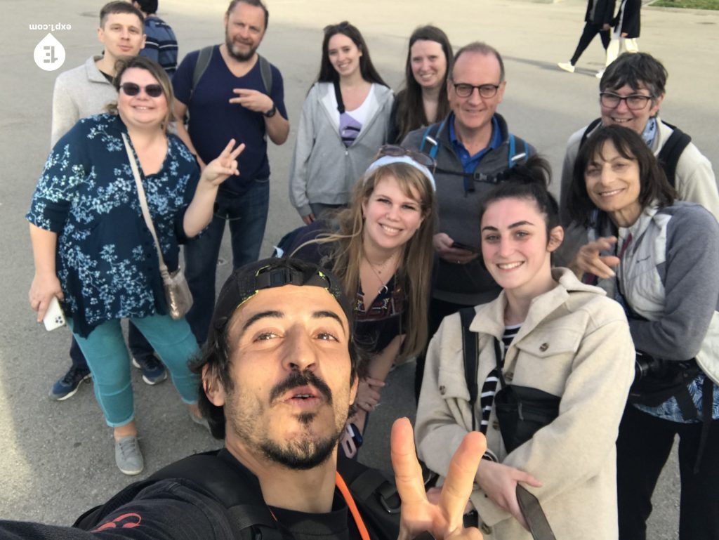 Group photo Montjuïc Walking Tour on 25 March 2023 with Carlos