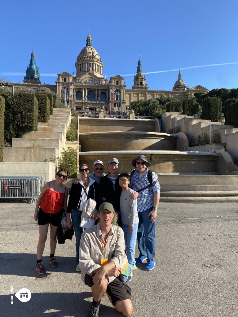 Group photo Montjuïc Walking Tour on 8 April 2023 with Eoghan