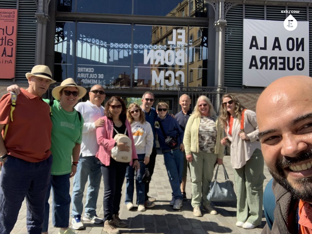 Group photo Barcelona Ancient Markets Walking Tour on 12 April 2023 with Alberto