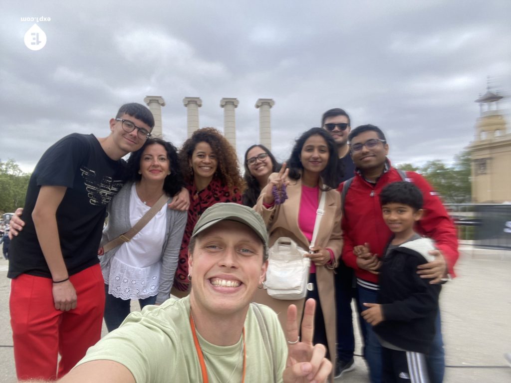 Group photo Montjuïc Walking Tour on 15 April 2023 with Eoghan