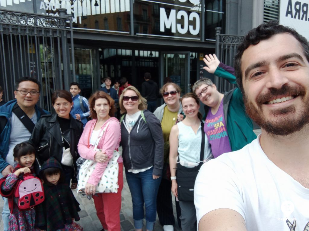 Group photo Barcelona Ancient Markets Walking Tour on 18 April 2023 with Pol