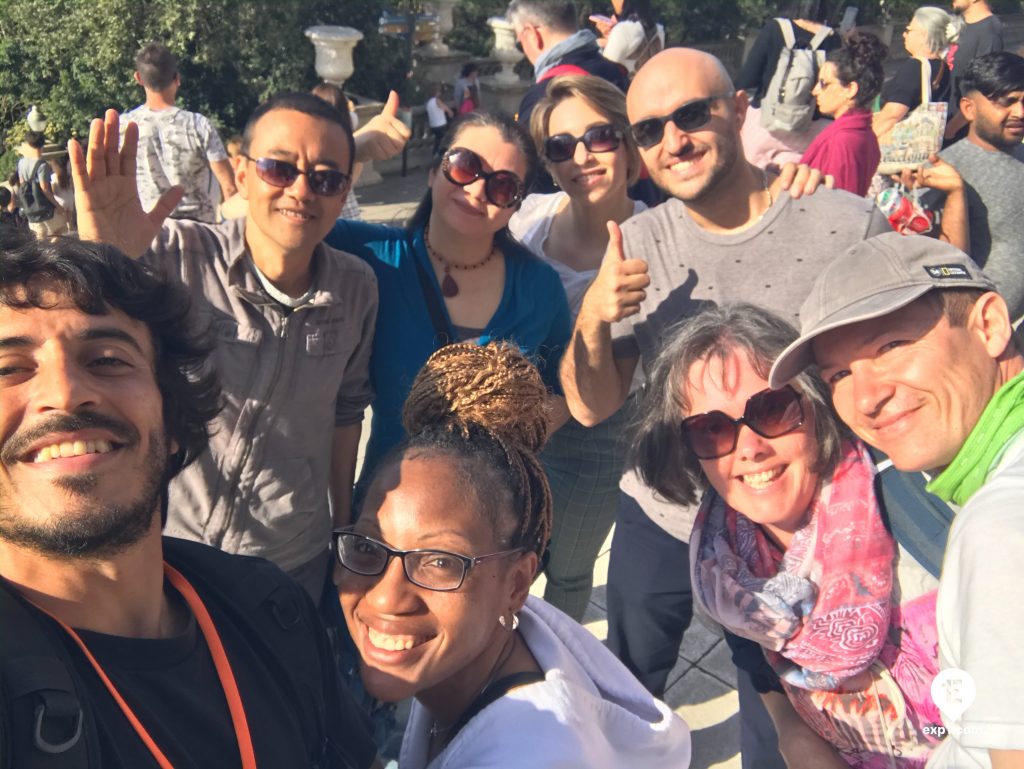 Group photo Montjuïc Walking Tour on 22 April 2023 with Carlos