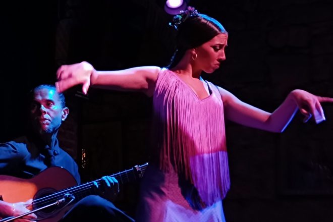 Close Up of Flamenco Dancer in Barcelona