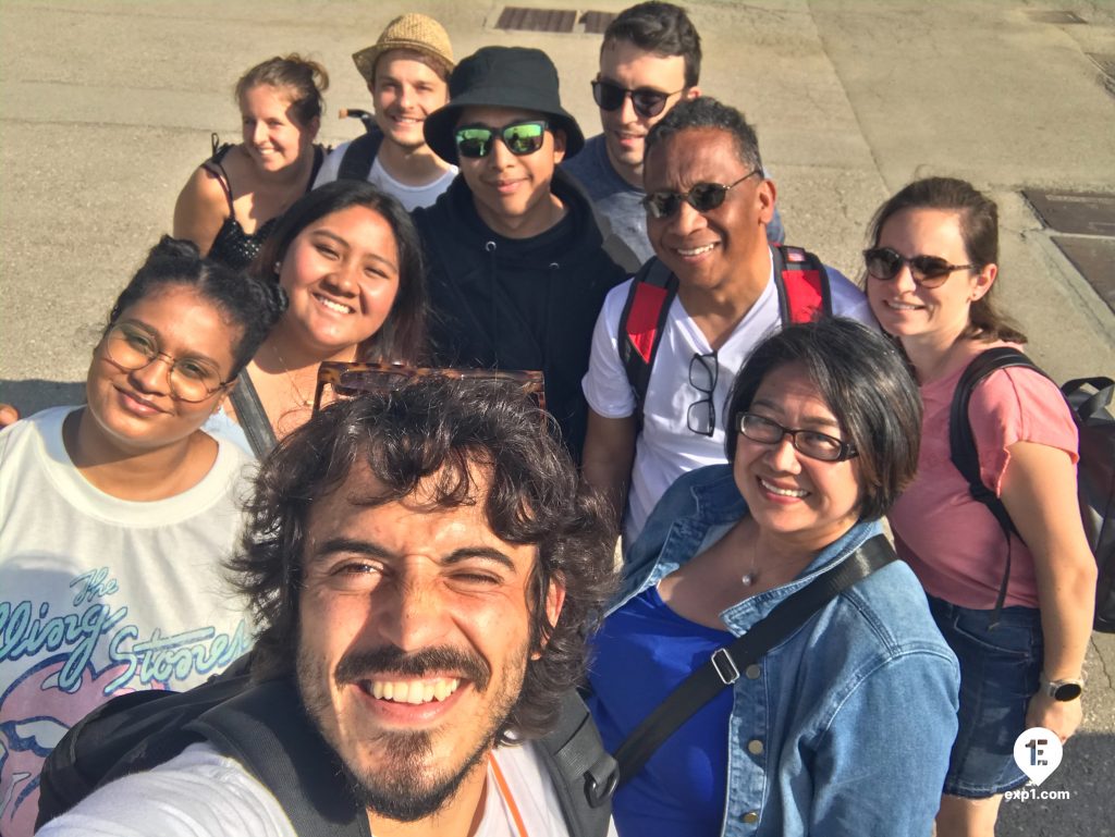 Group photo Montjuïc Walking Tour on 2 June 2023 with Carlos