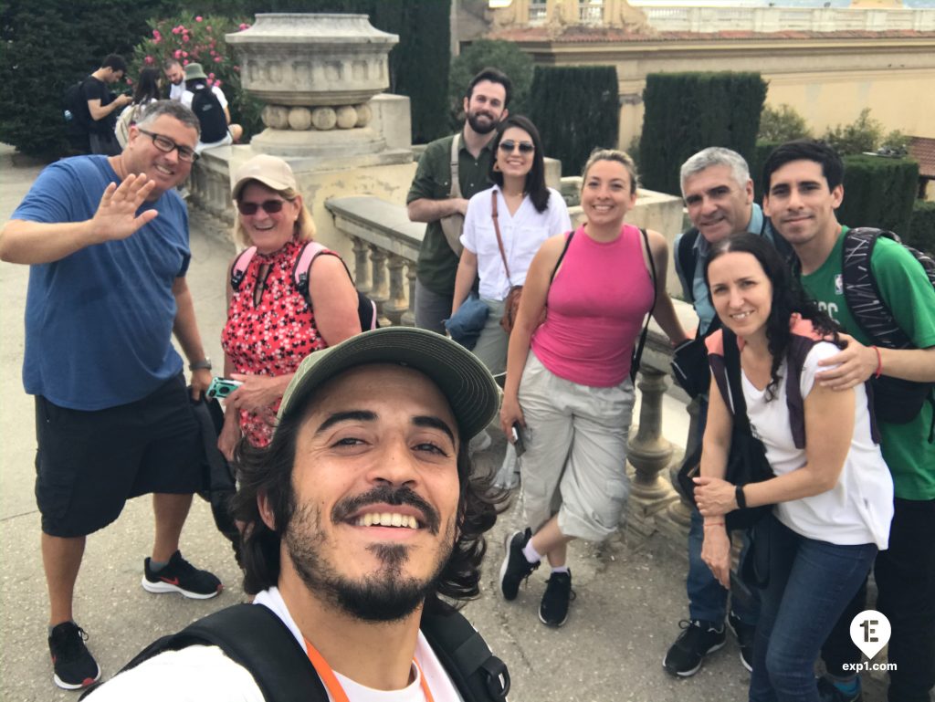 Group photo Montjuïc Walking Tour on 31 May 2023 with Carlos