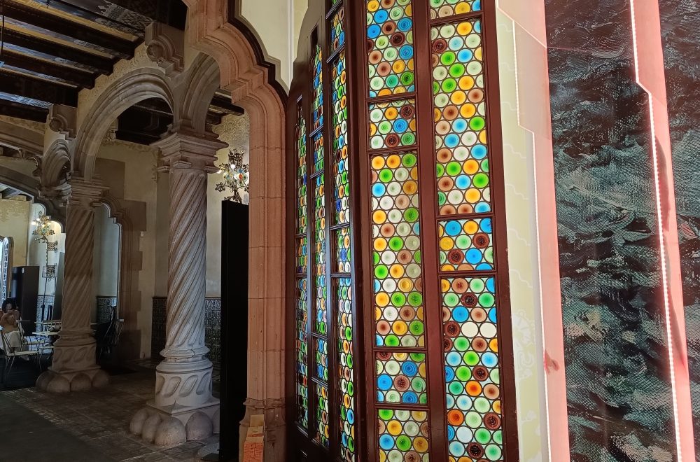 View of interior artwork in Casa Amatller Cafeteria hall