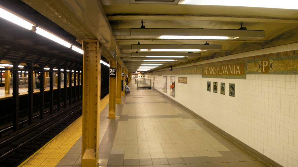 Empty Subway Station in NYC