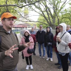 Guide explaining during Statue of Liberty and Ellis Island Tour